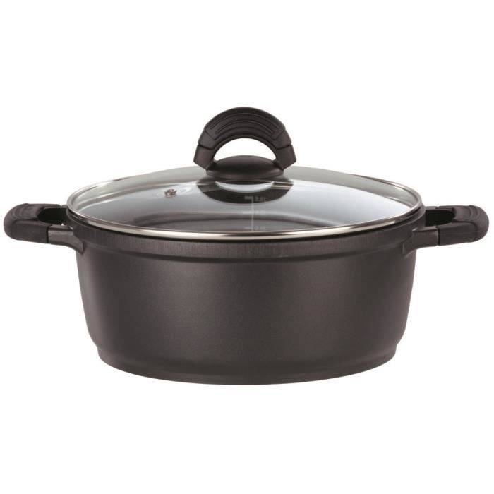 GSW Gietaluminium Stoofpan - 28 cm - Inductie Geschikt - Zwart-0