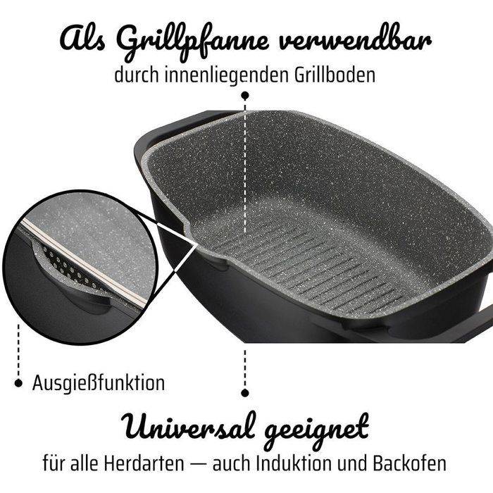 GSW Gourmet Graniet Casserole - 6 L - Inductie Compatibel-3