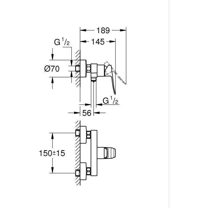 GROHE DICE douchekraan - Matzwart-2