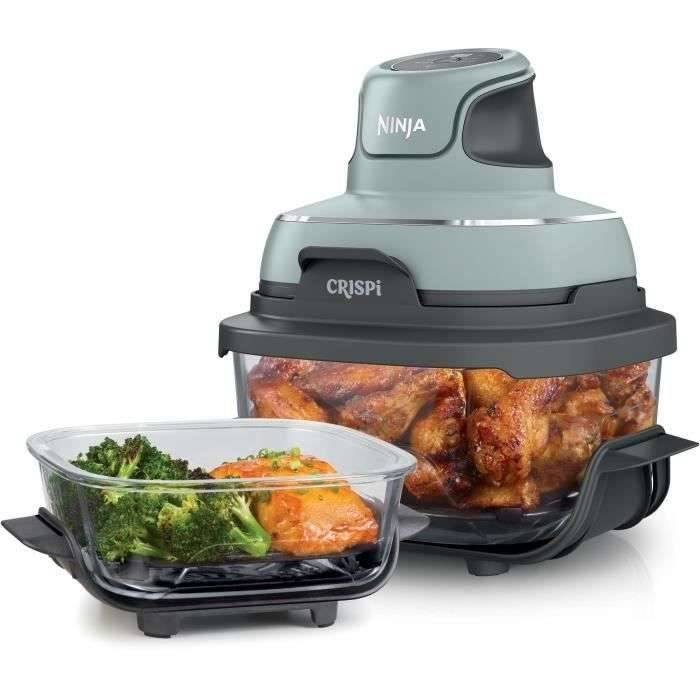 NINJA Draagbare olievrije frituurpan - CRISPI - 1,4L en 3,8L bakjes - 4 voorgeprogrammeerde programma's - 1700W - Salie-2