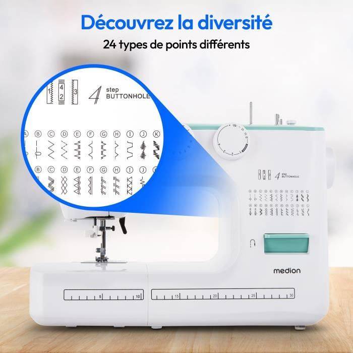 MEDION SM 60 Naaimachine - 24 Steken - 700 t/min - Turquoise-3