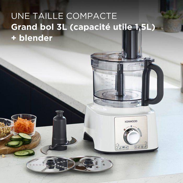 KENWOOD MultiPro Express FDP65.450WH Keukenmachine - 1000W - 3 L - 2 snelheden - 1.5 L blender - Wit-1