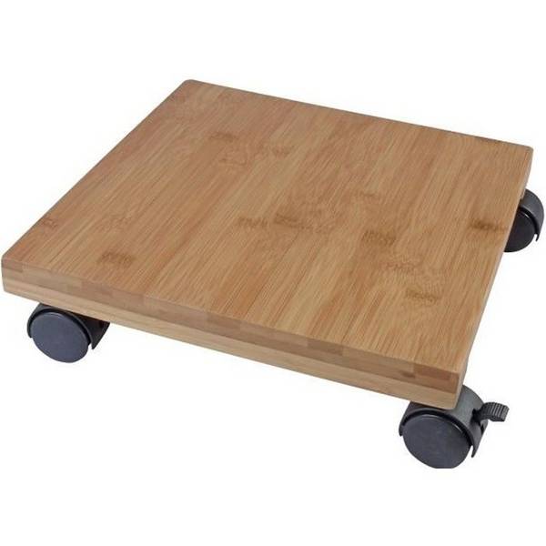 NATURE Plantstand met Wielen - Bamboecomposiet - H8 x 30 x 30 cm