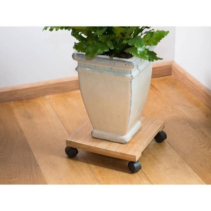 NATURE Plantstand met Wielen - Bamboecomposiet - H8 x 30 x 30 cm-2