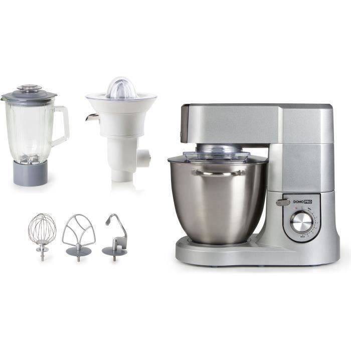 DOMO Professionele Keukenmachine - 1500W - 6.7 L Kom - Variabele Snelheid + Puls - DO9079KR - Grijs-0