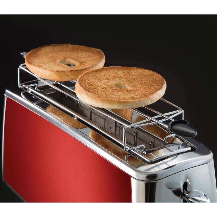 RUSSELL HOBBS Toaster - 1420W - Lange Slot - Opwarm- en Ontdooi-functies - Luna Solar Red-3