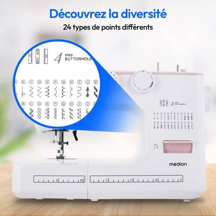 MEDION SM 60 Naaimachine - 24 Steken - 700 t/min - LED - Roze-3
