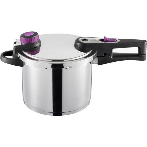GSW Snelkookpan - SYSTEM PLUS - 22 cm - 6 L - Inductie - Massief 18/10 RVS - Inclusief mandje en steun