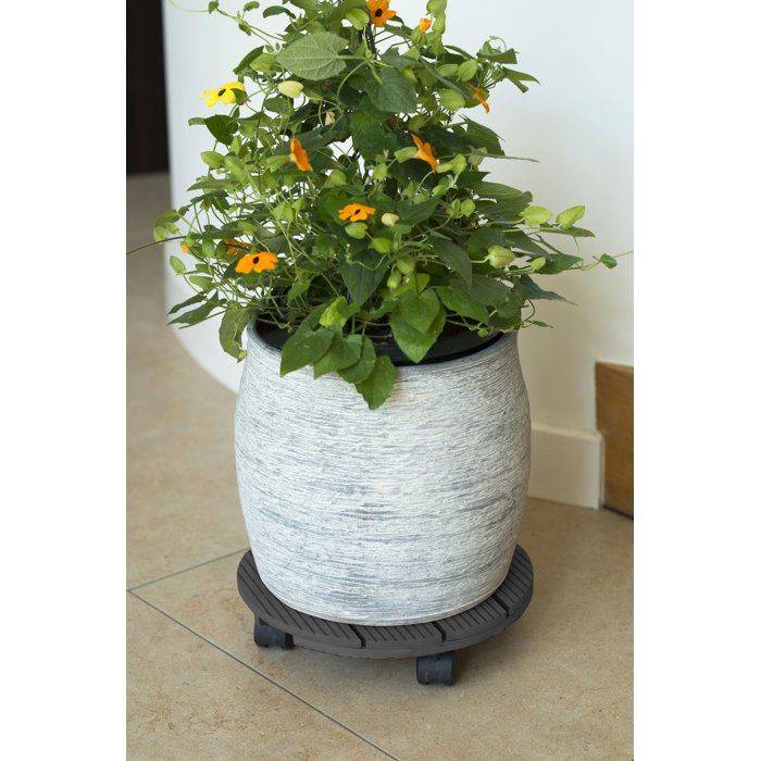 NATURE Rolling Potstand - Composiet - Diameter 30 cm - Antraciet-1