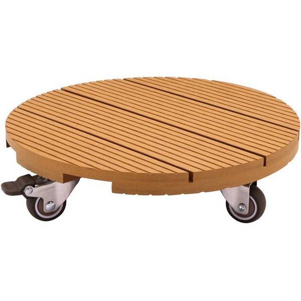 NATURE Standaard voor Plantenpot met Wielen - WPC - H7,5 x Ø30 cm - Hout H7.5
