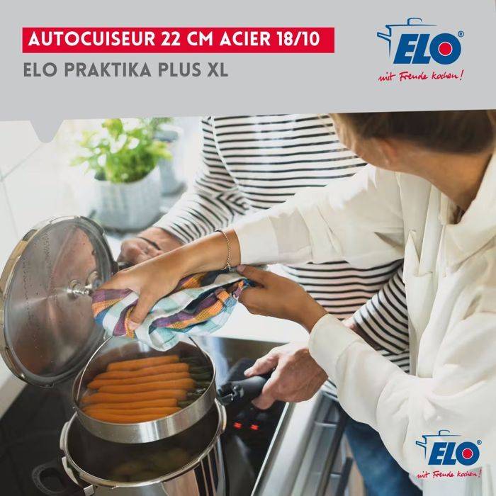 FACKELMANN Snelkookpan - Elo Praktika Plus XL - 22 cm - 3 tot 6 Liter - 18/10 RVS-1