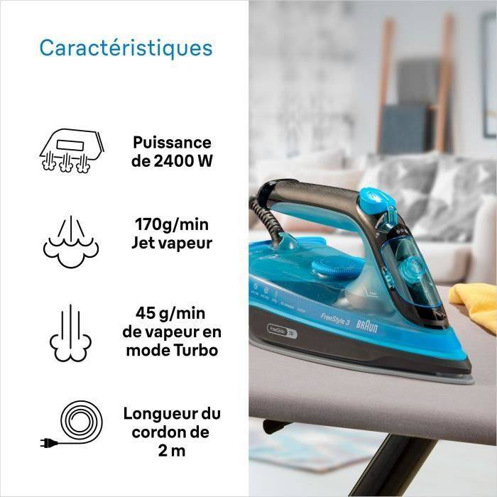 BRAUN FI3194BK Freestyle 3 Stoomstrijkijzer - 2400W - 270 ml-3