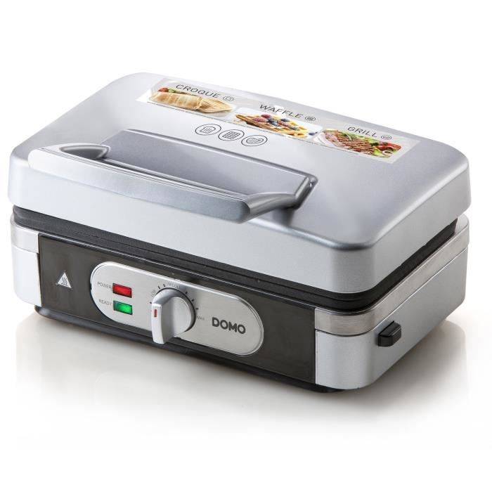 DOMO DO9136C Wafelmaker - RVS - 1000W - 3 Sets Platen-1