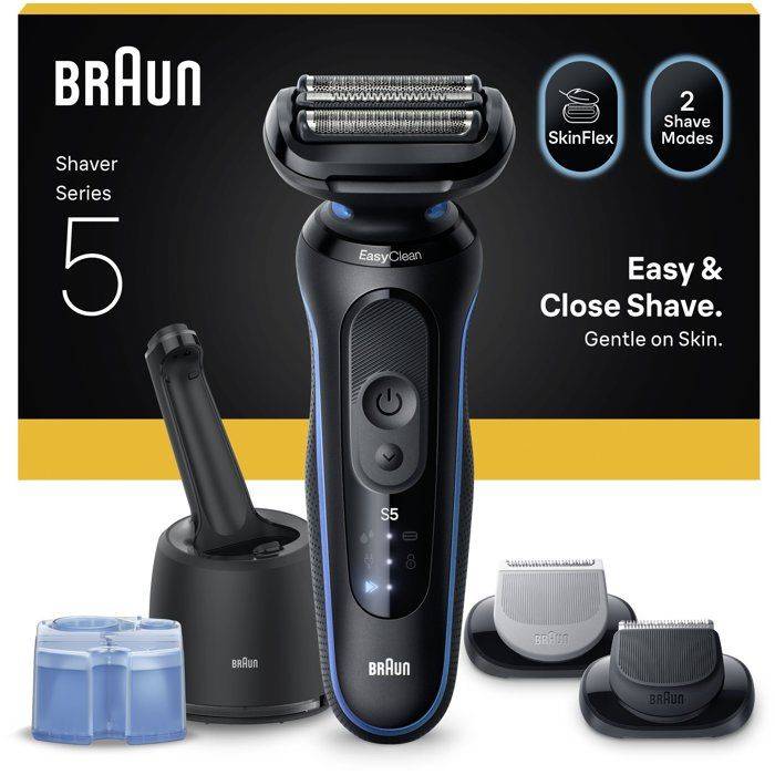 BRAUN Series 5 Elektrisch Scheerapparaat - Zwart en Blauw - 50 minuten accuduur - 5 minuten snelladen 50-Minute 5-Minute-0