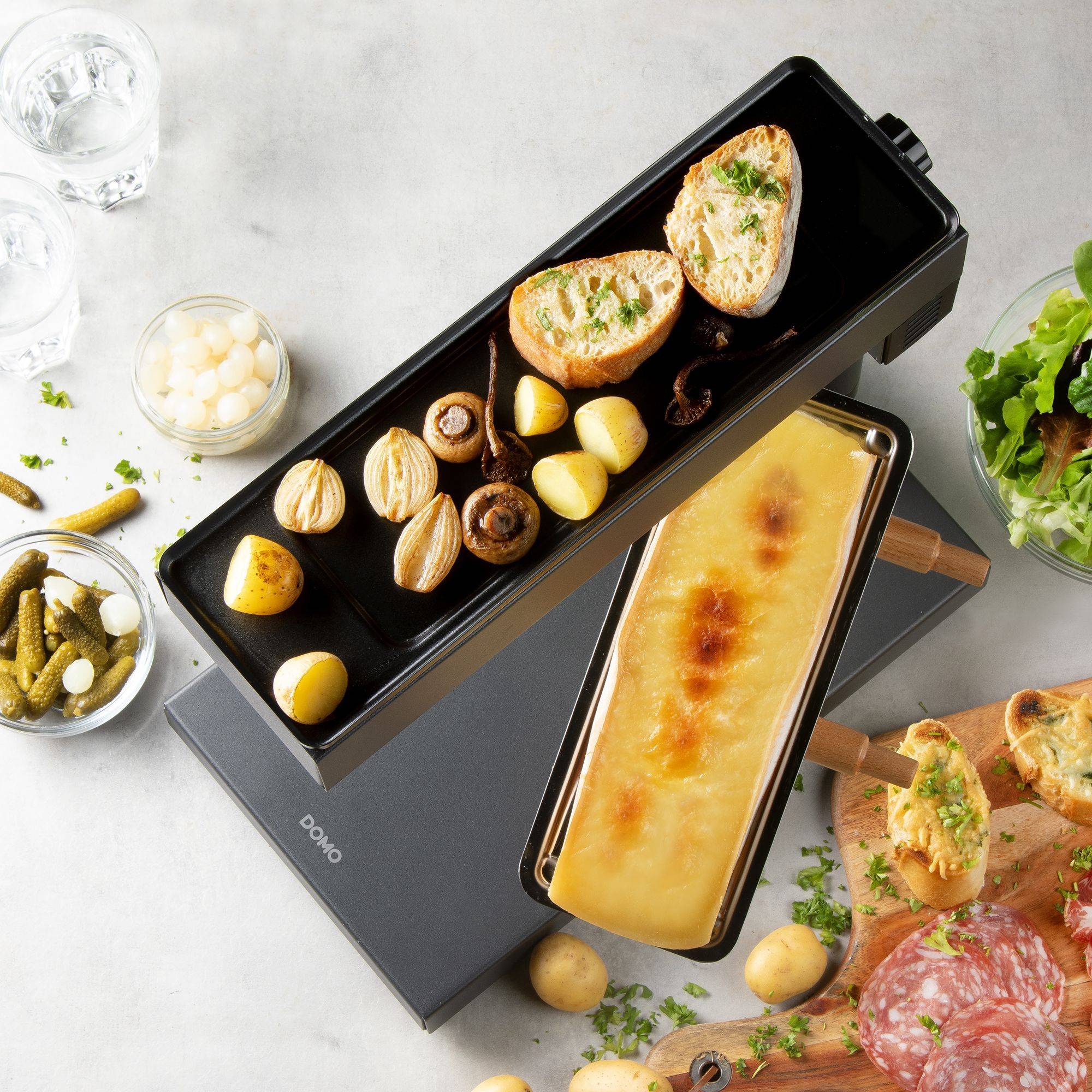 DOMO Raclette Grill - DO1145RC - Traditionele Raclette - PFAS-vrije Coating - 1000 W-1