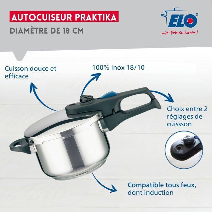 FACKELMANN Elo Praktika Snelkookpan 18 cm 2,7 L Compatibel met Inductie-1