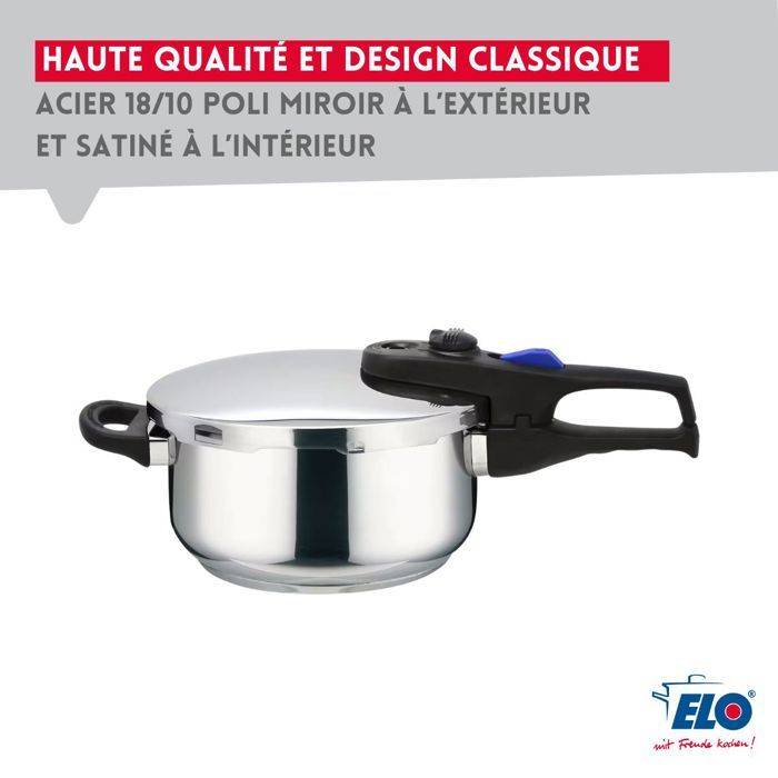 FACKELMANN Snelkookpan - Elo Praktika - 22 cm - 4 Liter - 18/10 RVS-4
