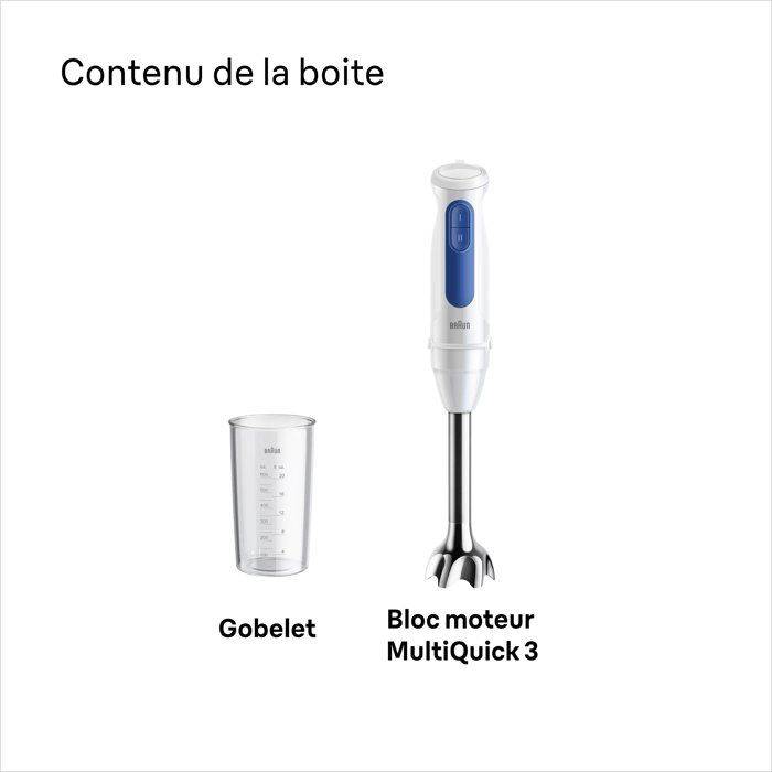 BRAUN Staafmixer - MultiQuick MQ30001M - 900 W - 2 Snelheden - Wit/Blauw-1