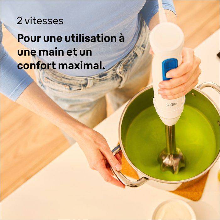 BRAUN Staafmixer - MultiQuick MQ30001M - 900 W - 2 Snelheden - Wit/Blauw-4
