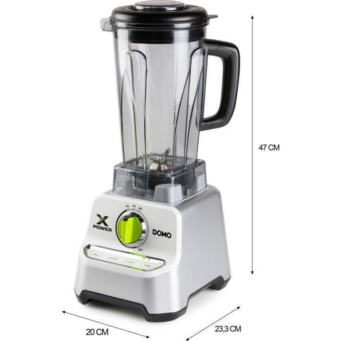 DOMO XPOWER Blender - DO747BL - 1500 W - 2 L - Grijs-2