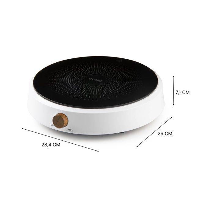 DOMO Inductiekookplaat - 1 Branders - 28,4 x 29 x 7,1 cm - Wit-4