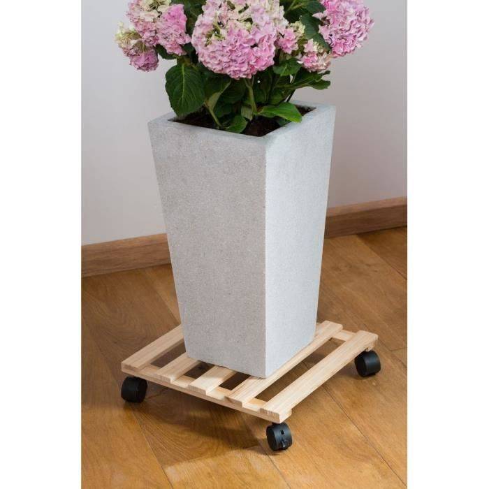 NATURE Plantenstandaard met Wielen - Vuren - H7,4 x 35 x 35 cm H7.4-2