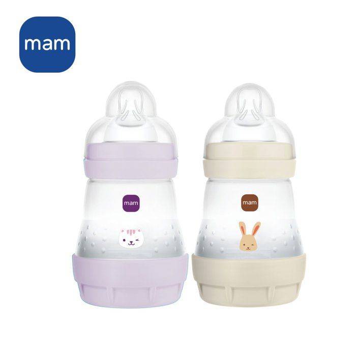 MAM Set van 2 Easy Start Anti-Koliek Flessen 160 ml - Lila + Zand-0