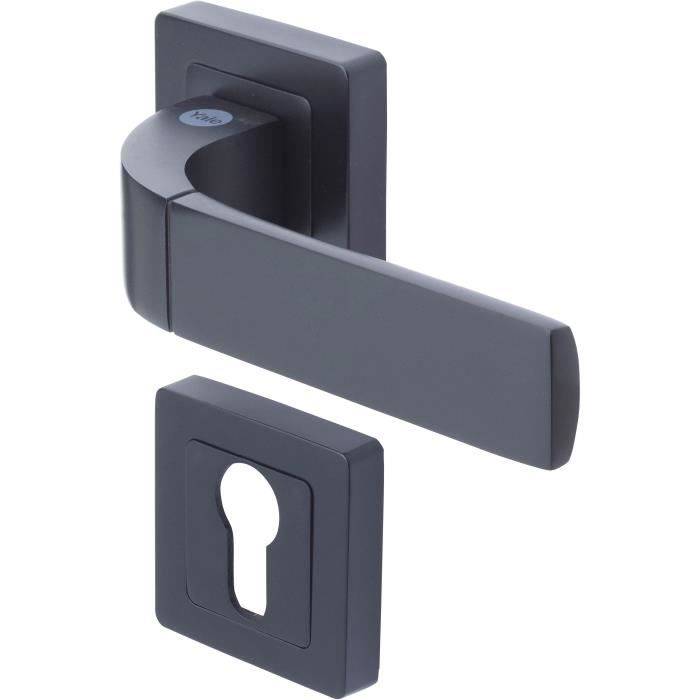 YALE YPP7-B-PE 7 mm Vierkante Deurgreep - Zwart, Bologna Model, Euro Cilinder-0