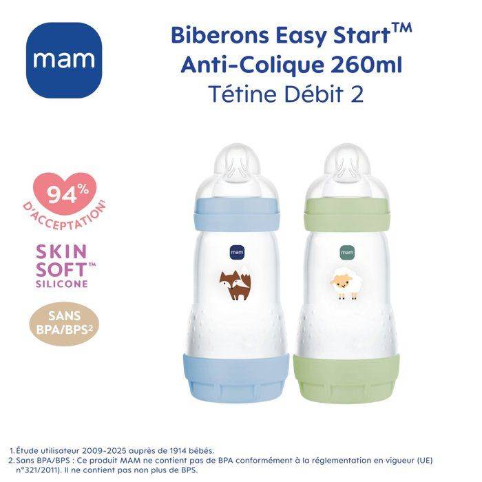 MAM Set van 2 Easy Start Anti-Koliek Flessen 260 ml - Oceaan + Zand-3