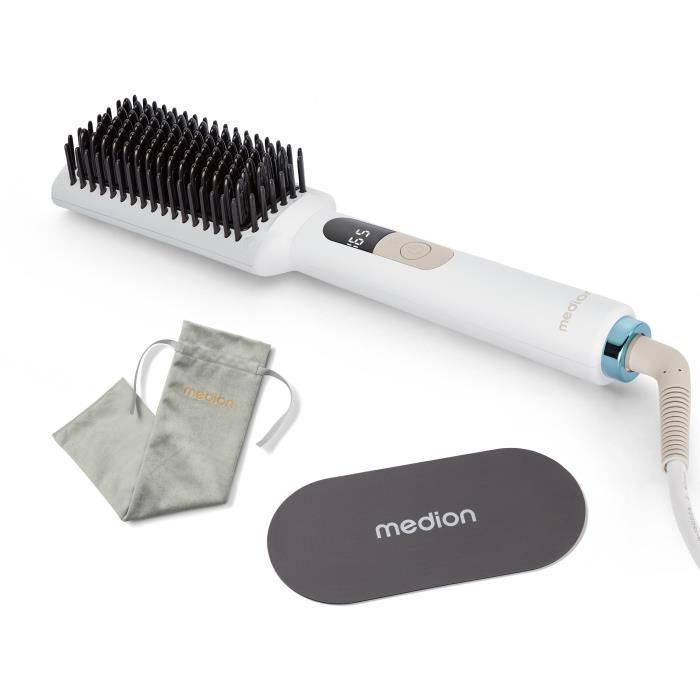 MEDION Verwarmde Borstel - MD19859 - 46 W - 5 Temperatuurinstellingen - 165 tot 210°C - Wit-0
