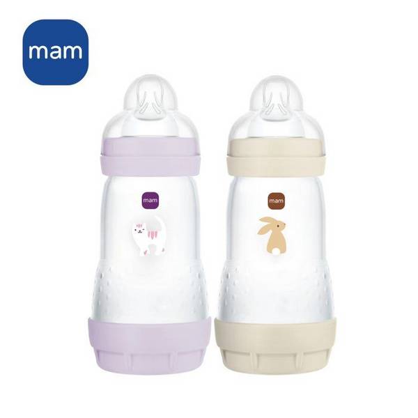 MAM Set van 2 Easy Start Anti-Koliek Flessen 260 ml - Lila + Zand