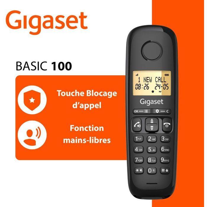 GIGASET Basic 100A TRIO Vaste Telefoon - Antwoordapparaat - Handsfree - Verlicht Scherm - 50-contacten Telefoonboek-1