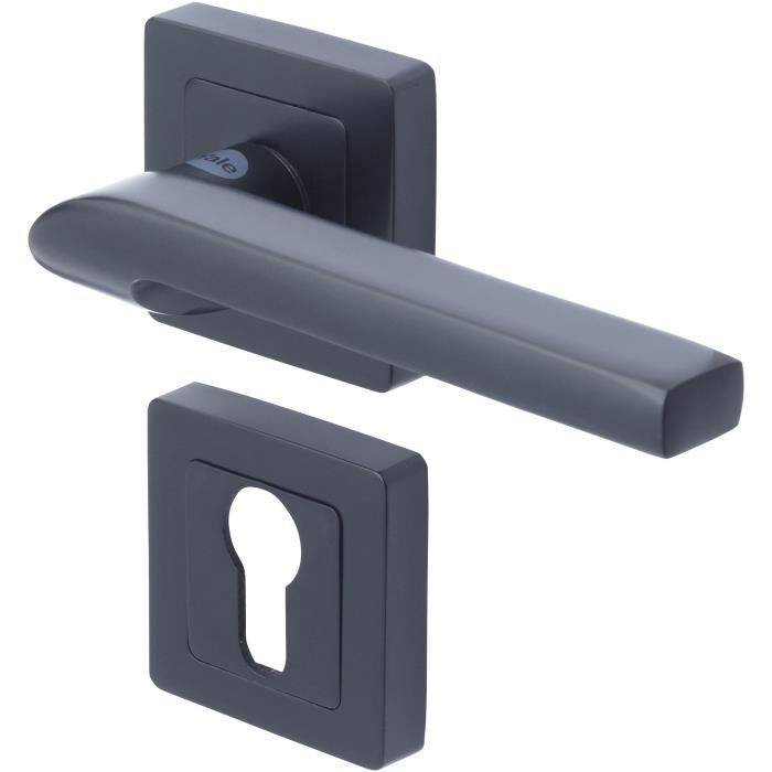 YALE YPP7-S-PE 7 mm Vierkante Deurgreep - Zwart, Sienna Model, Euro Cilinder-0