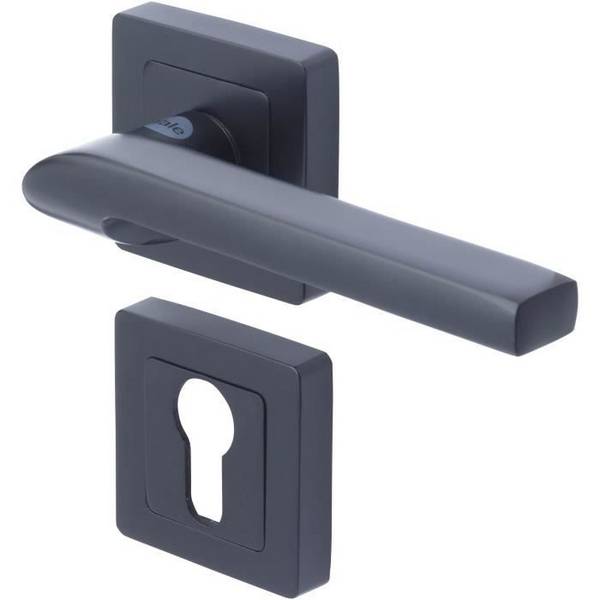 YALE YPP7-S-PE 7 mm Vierkante Deurgreep - Zwart, Sienna Model, Euro Cilinder