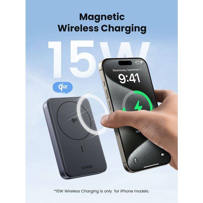 UGREEN Powerbank - 10.000 mAh - Qi-compatibel - 30W - Zwart-3