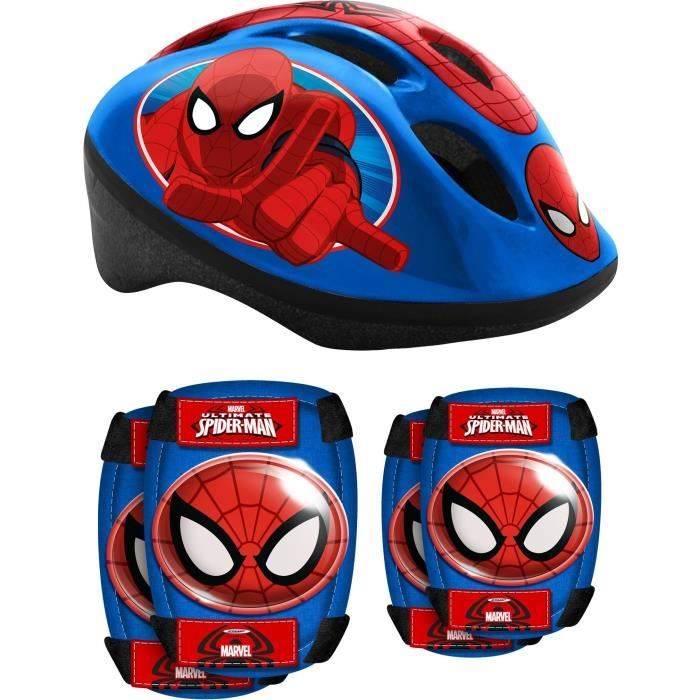 STAMP Helm + Elleboog- en Kniebeschermers - Spider-Man - Verstelbare Maat-0