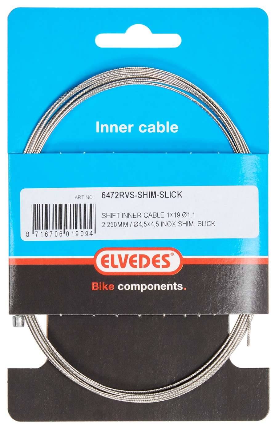 Schakel binnenkabel Elvedes 2250mm 1×19 draads RVS Slick ø1,1mm met N-nippel ø4,5 × 4,5-0