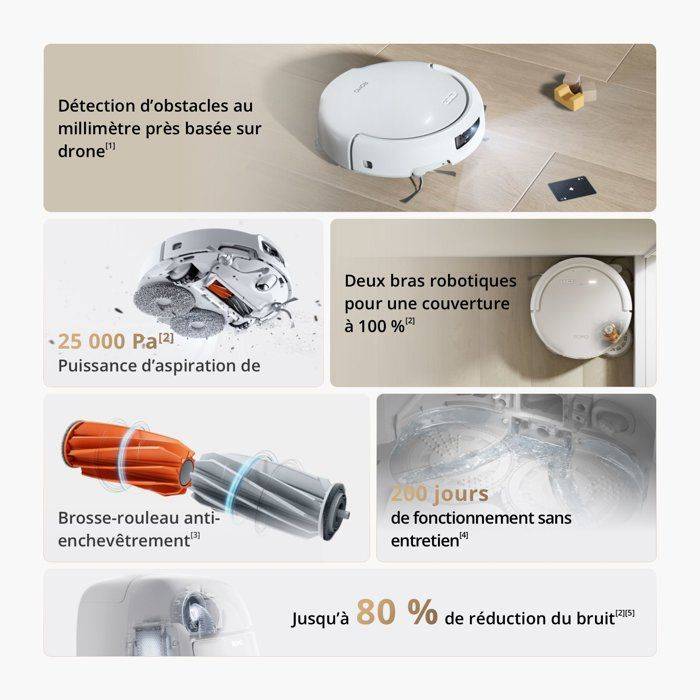 DJI ROMO S - Robotstofzuiger en Mop met Dockingstation - 25.000 Pa - Drone Niveau Detectie - 200 Dagen Onderhoudsvrij-1