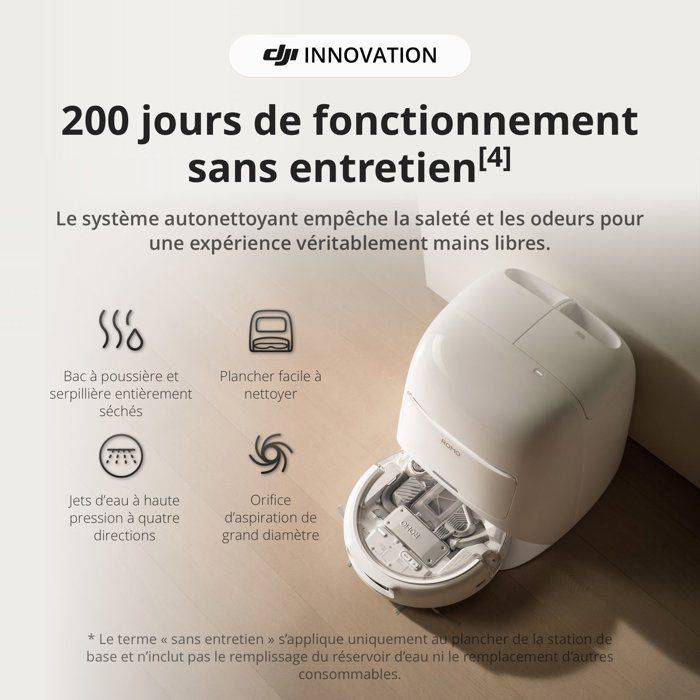 DJI ROMO S - Robotstofzuiger en Mop met Dockingstation - 25.000 Pa - Drone Niveau Detectie - 200 Dagen Onderhoudsvrij-4
