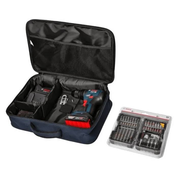 Bosch Professional GSR 18V-50 Accuboormachine + 2 x 2,0Ah Accu's + GAL 18V-20 Lader + 43 Accessoires + Draagtas-2