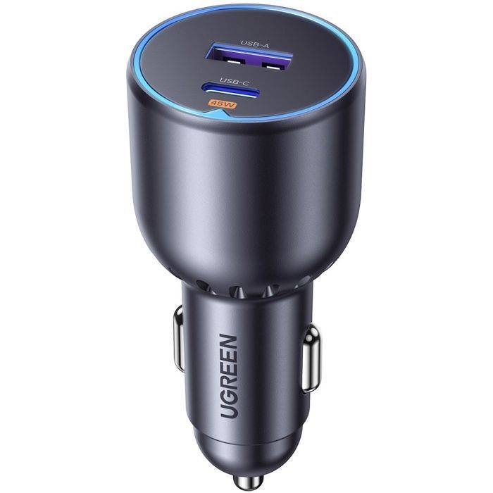 UGREEN Autolader - 1x USB-C + 1x USB-A - 63W - Grijs-0