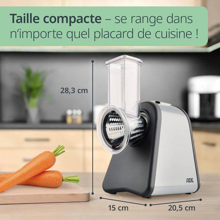 ADE Elektrische Rasp - Keuken Gadget - 4 Rasp Types - RVS/Kunststof-1