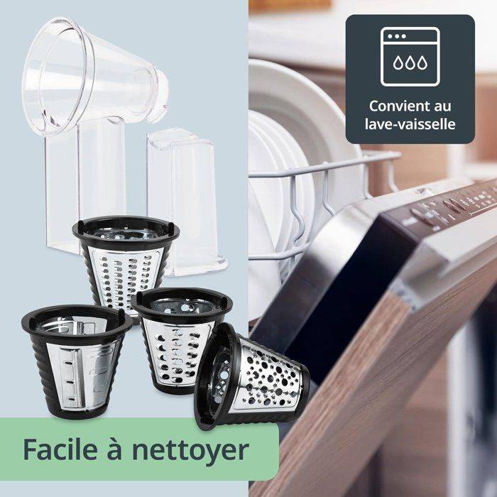 ADE Elektrische Rasp - Keuken Gadget - 4 Rasp Types - RVS/Kunststof-2