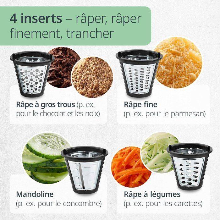 ADE Elektrische Rasp - Keuken Gadget - 4 Rasp Types - RVS/Kunststof-4