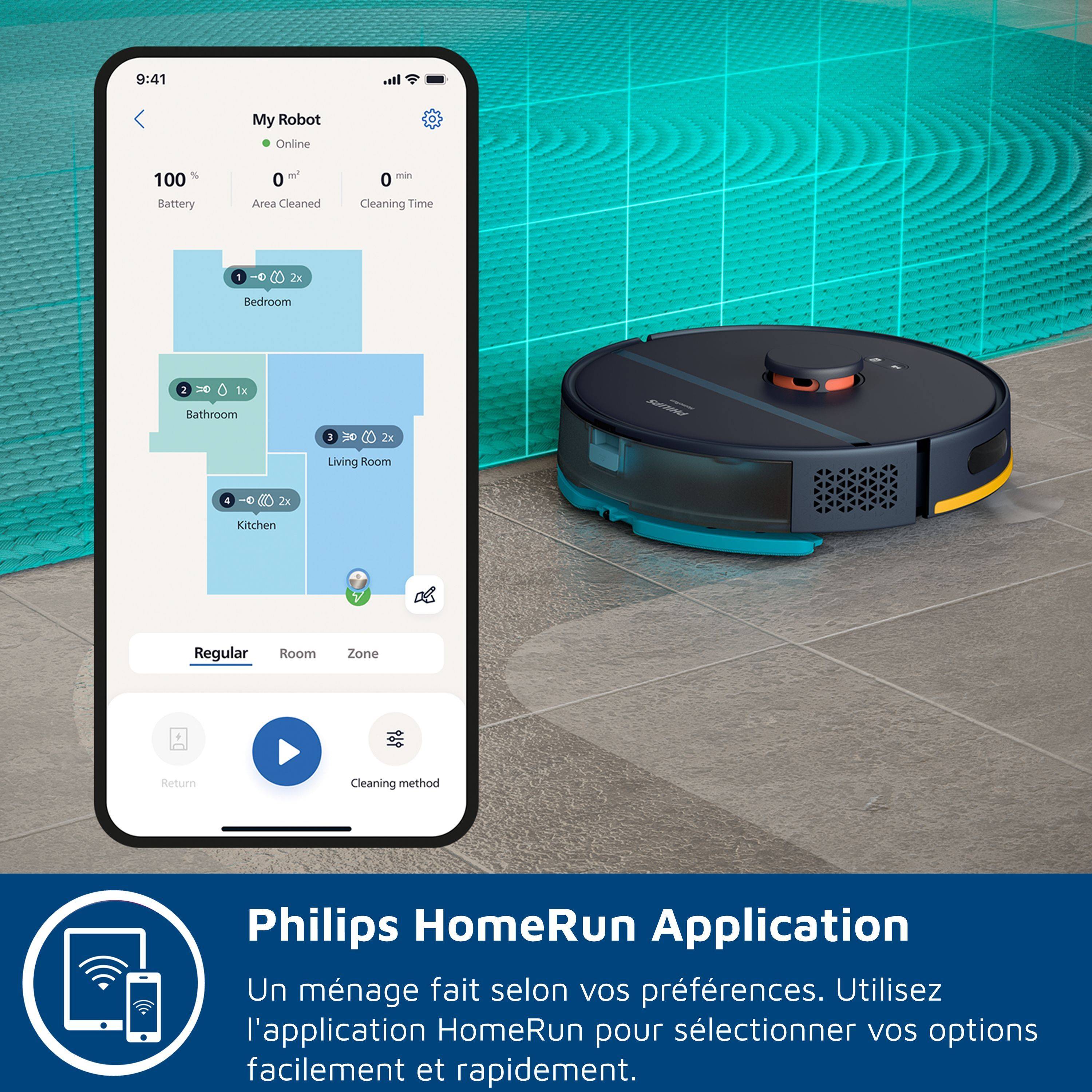 PHILIPS Robotstofzuiger en Mop - 2000 Series - 6.000 Pa - Oplaadstation - XU2000/15 - Middernachtblauw-1