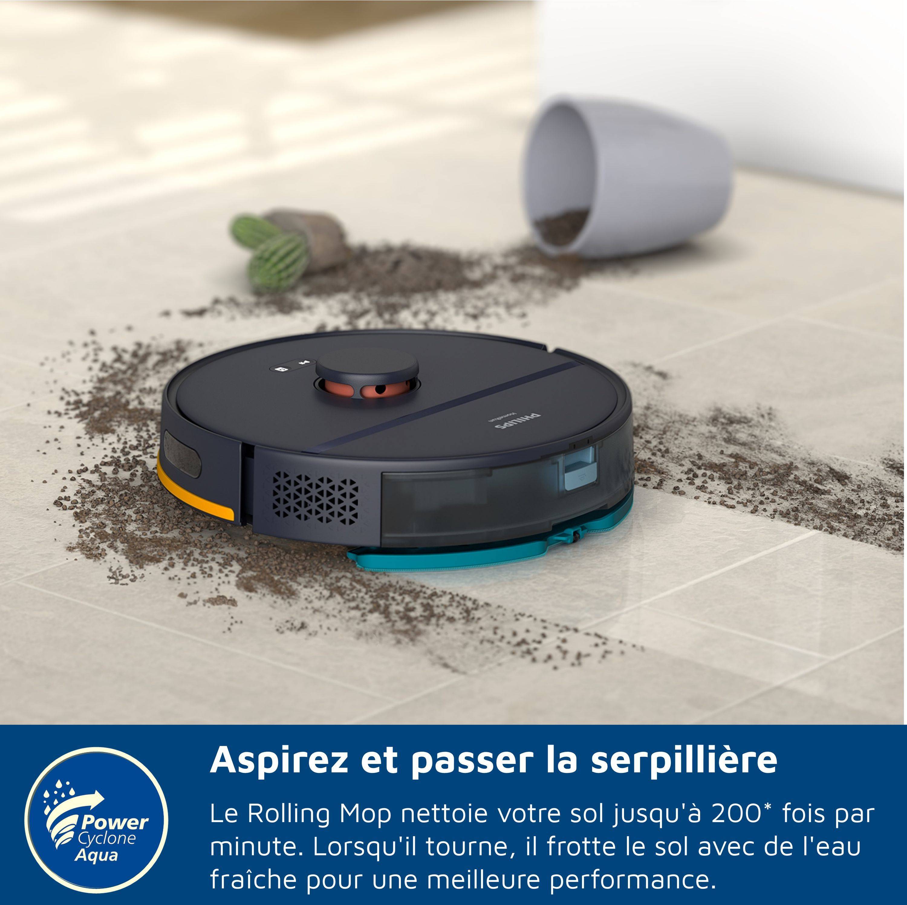 PHILIPS Robotstofzuiger en Mop - 2000 Series - 6.000 Pa - Oplaadstation - XU2000/15 - Middernachtblauw-2