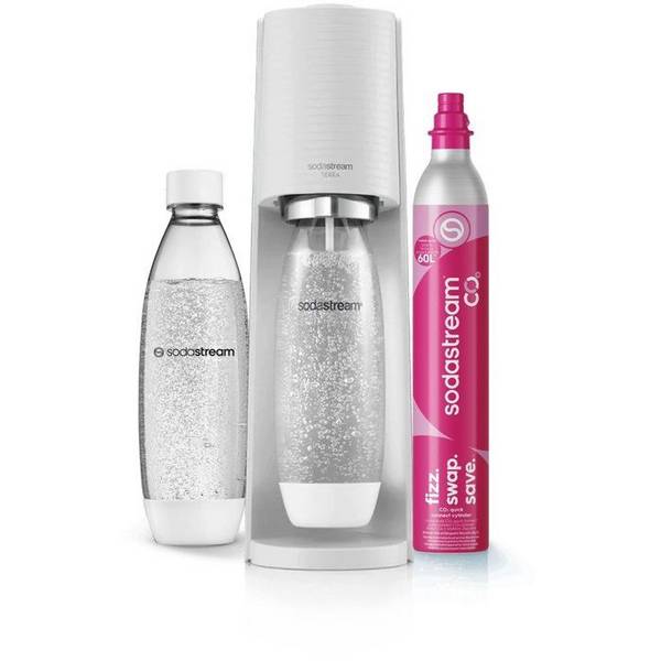 SODASTREAM Soda Maker - TERRA Wit - 2 Vaatwasmachinebestendige Flessen - 1 x 60 L Gas Navulling