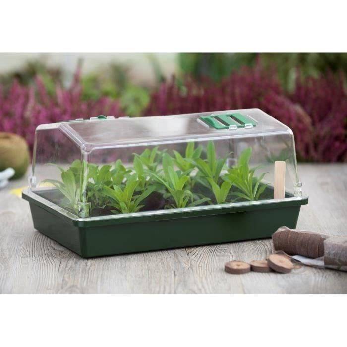NATURE Rigid Mini Serre - Geventileerd Deksel - H18x37x24 cm - Groen-0