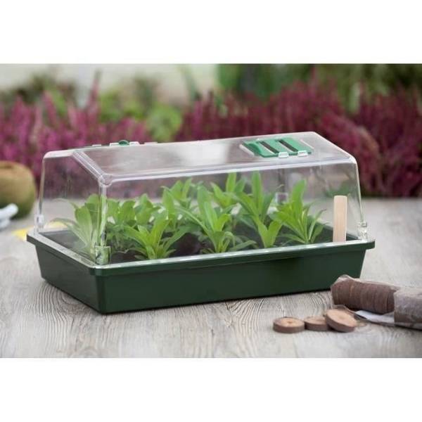 NATURE Rigid Mini Serre - Geventileerd Deksel - H18x37x24 cm - Groen