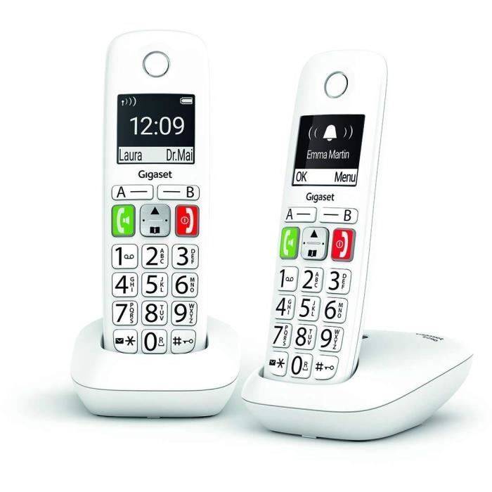 GIGASET E290 Duo Draadloze Telefoon - Wit - Groot Scherm, Grote Knoppen, Audio Boost-2